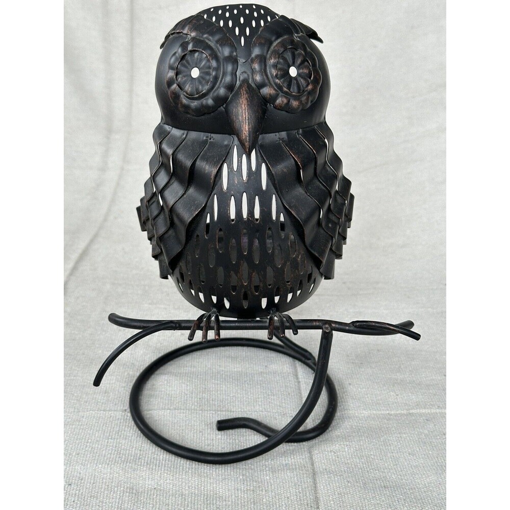 Owl Candle Holders PARTYLITE Artisian Metal for jar candles